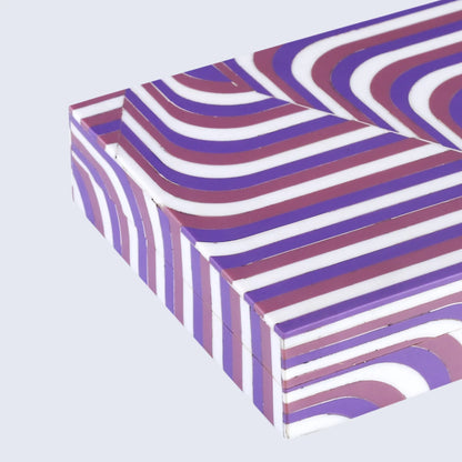 Decorative Box Carnaby Swing Pattern Resin Inlay Collection 8 x 6 x 1.5 inch