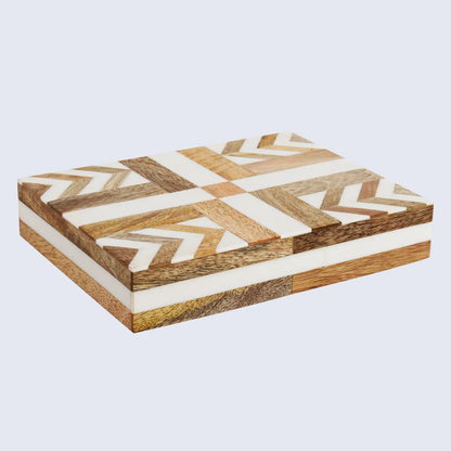 Decorative Boxes Patisserie Adorn Pattern Wood & Resin Inlay in 7 Sizes