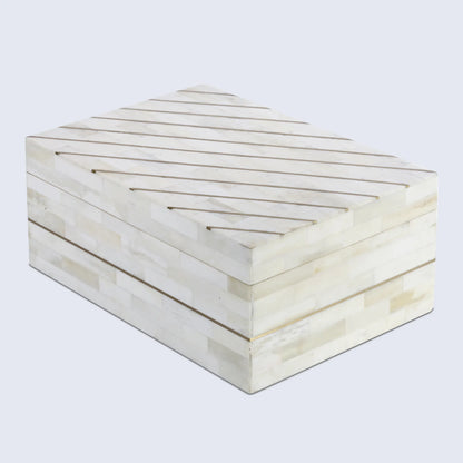 Decorative Box Aegean Pearl Pattern Bone Inlay & Brass Collection in 2 Sizes