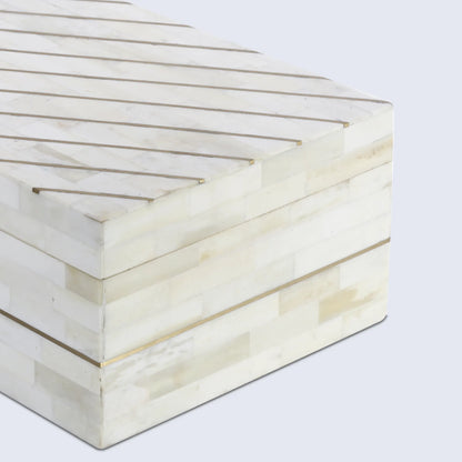Decorative Box Aegean Pearl Pattern Bone Inlay & Brass Collection in 2 Sizes