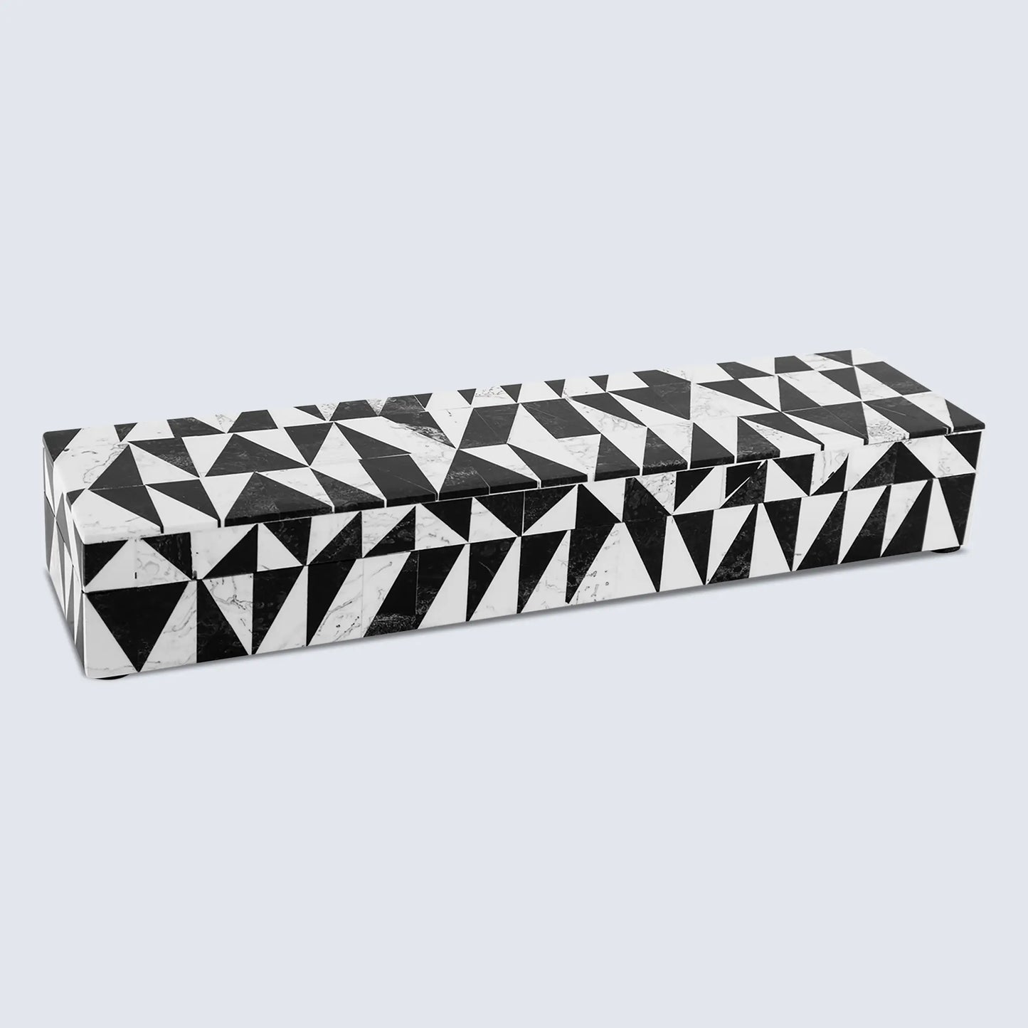Decorative Boxes Medley Harlequin Pattern Resin Inlay Collection in 7 Sizes, Black & White