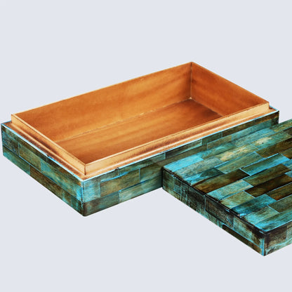 Decorative Boxes Verdigris Pattern Bone Inlay Collection in 7 Sizes