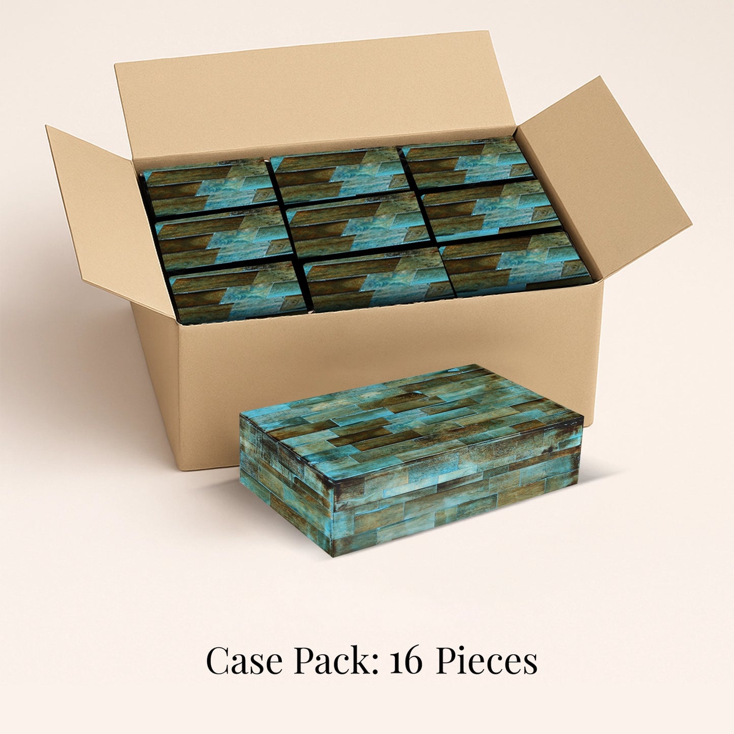 Decorative Box Verdegris, Pack of 16
