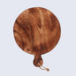 Chopping Board Round Paddle with Single Handle –Wood, in 14.75x11.75"