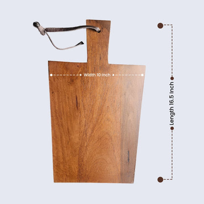Chopping Board Trapezoid Handle –Wood, in 16.5x10"