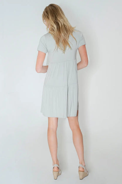 Short Sleeve Casual Tier Dress Loose Fitting Jersey Dress - Available in 5 Colors