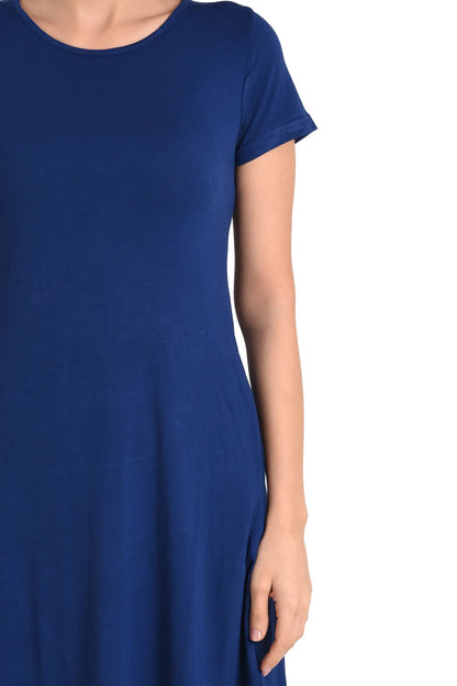Short Sleeve Loose T-Shirt Dress - Available in 6 Colors