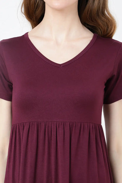 Short Sleeve Casual Tier Dress Loose Fitting Jersey Dress - Available in 5 Colors