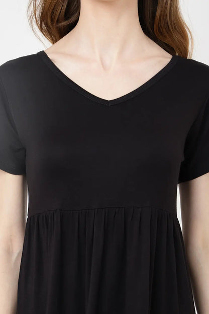 Short Sleeve Casual Tier Dress Loose Fitting Jersey Dress - Available in 5 Colors