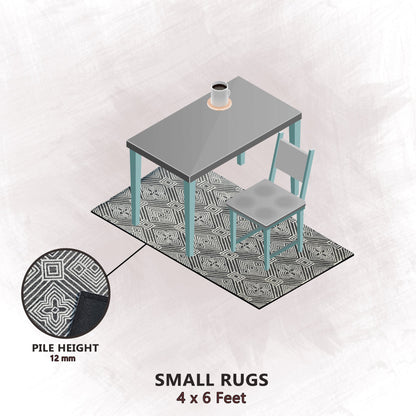 Premium Hand-Tufted Rug Made of 100% Wool  - Echos - 4x6 Feet