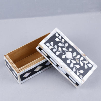 Handicrafts Home Alhambra Negra Decorative Storage Box with Lid