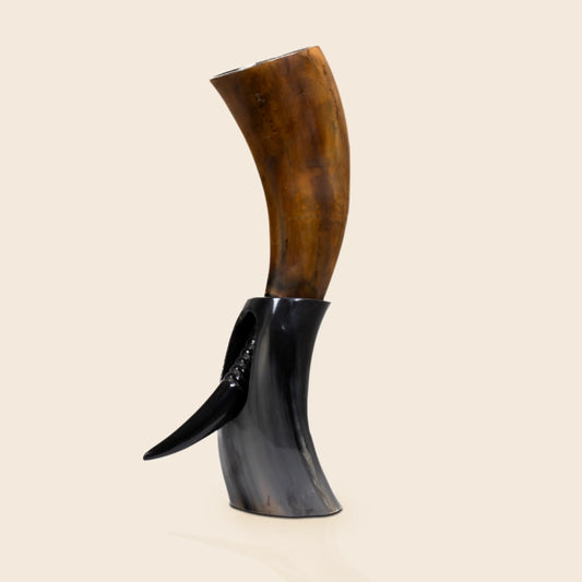 Drinking Horn with Stand - Holds Upto 16 oz, Auger