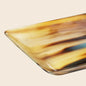 Decorative Horn Vanity Serving Trays in 4x7 inch, Black & Brown