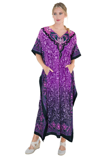 Women Long Kaftan Summer Holiday Caftan Dress in 4 Colors - S to 3XL