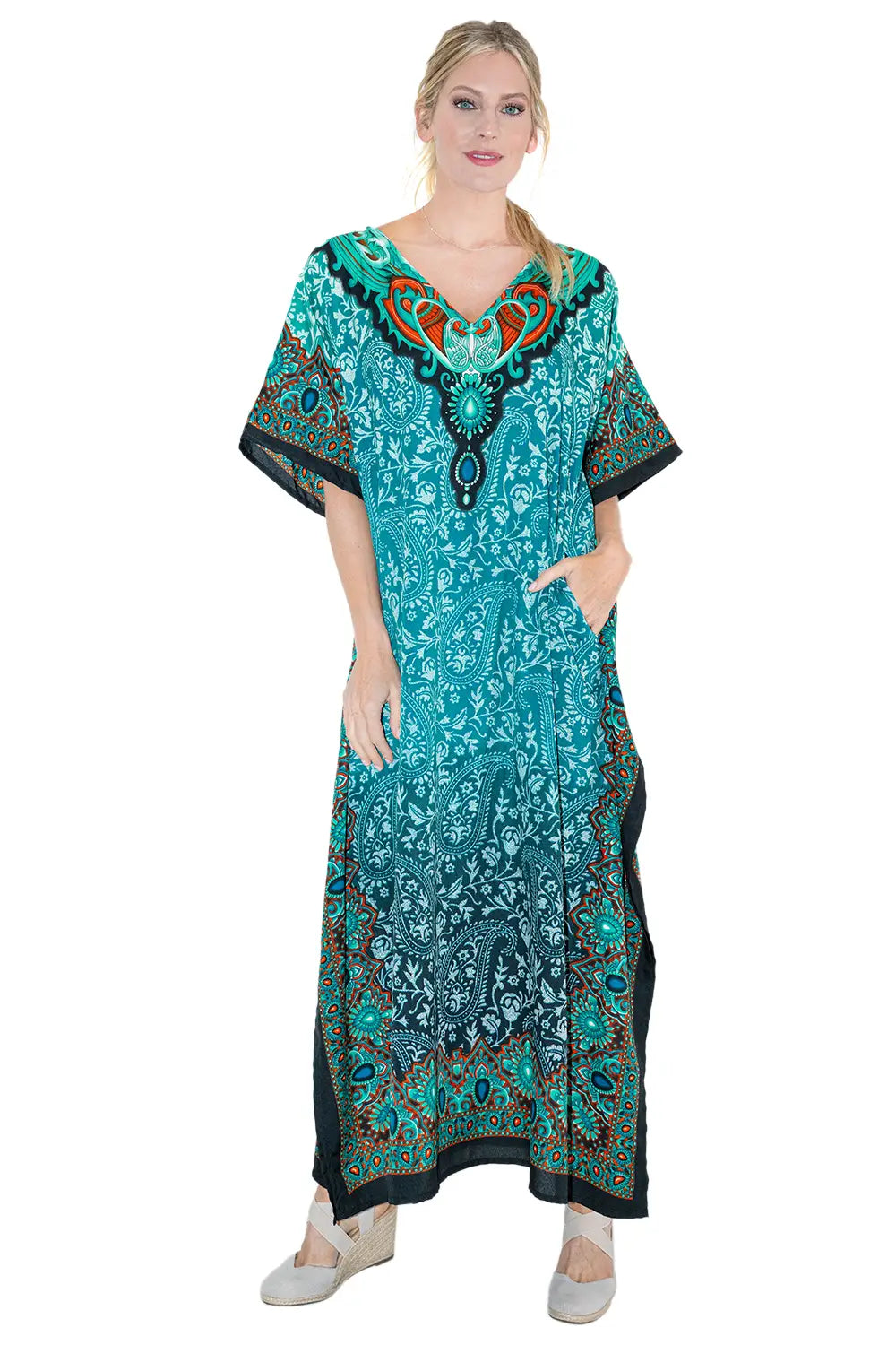 Women Long Kaftan Summer Holiday Caftan Dress in 4 Colors - S to 3XL