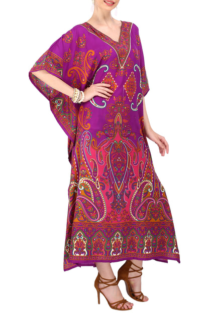 Women Long Kaftan Summer Holiday Caftan Dress in 4 Colors - S to 3XL
