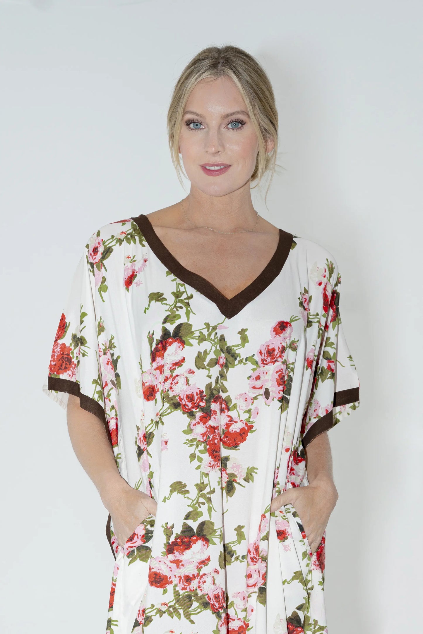 Women Long Kaftans Summer Holiday Caftan Dress Cream S-3XL