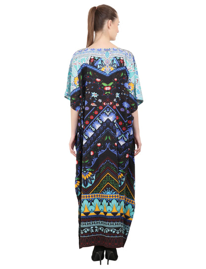 Women Long Kaftans Summer Holiday Caftan Dress Black S-3XL
