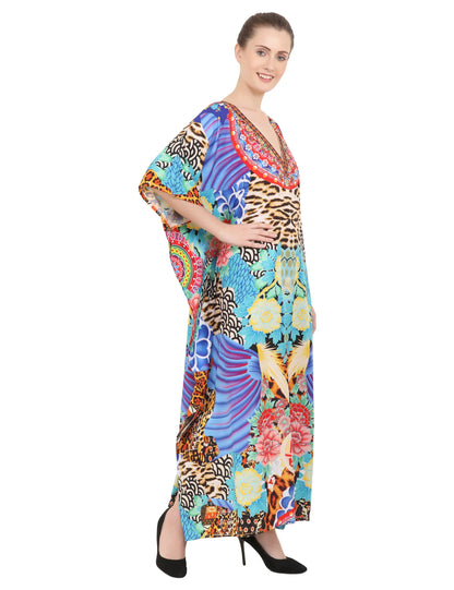 Women Long Kaftans Summer Holiday Caftan Dress Multicolor S-3XL
