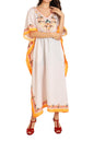 Women Long Kaftans Summer Holiday Caftan Dress Gold S-3XL