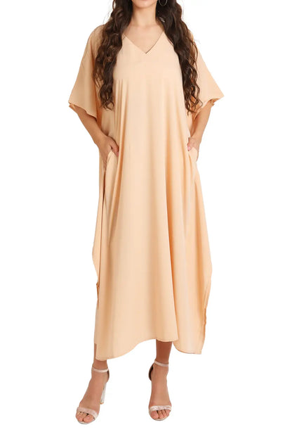 Women Long Kaftans Summer Holiday Caftan Dress 5 Colors S-3XL
