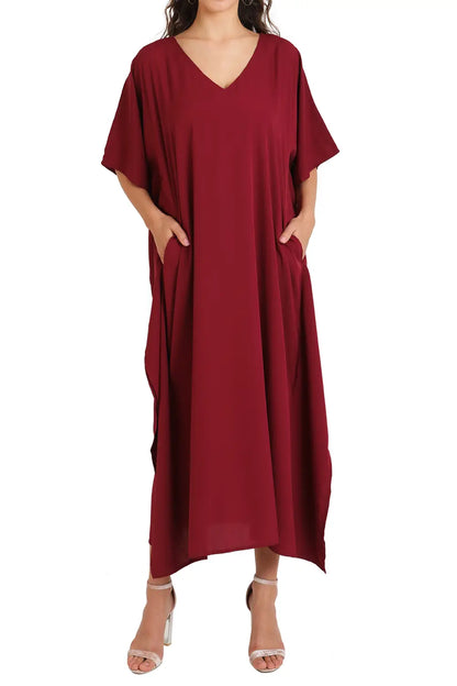 Women Long Kaftans Summer Holiday Caftan Dress 5 Colors S-3XL