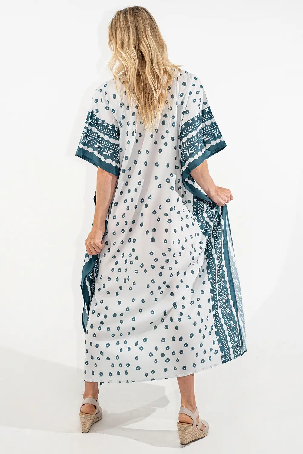 Women Long Kaftans Summer Holiday Caftan Dress Soothing White S-3XL