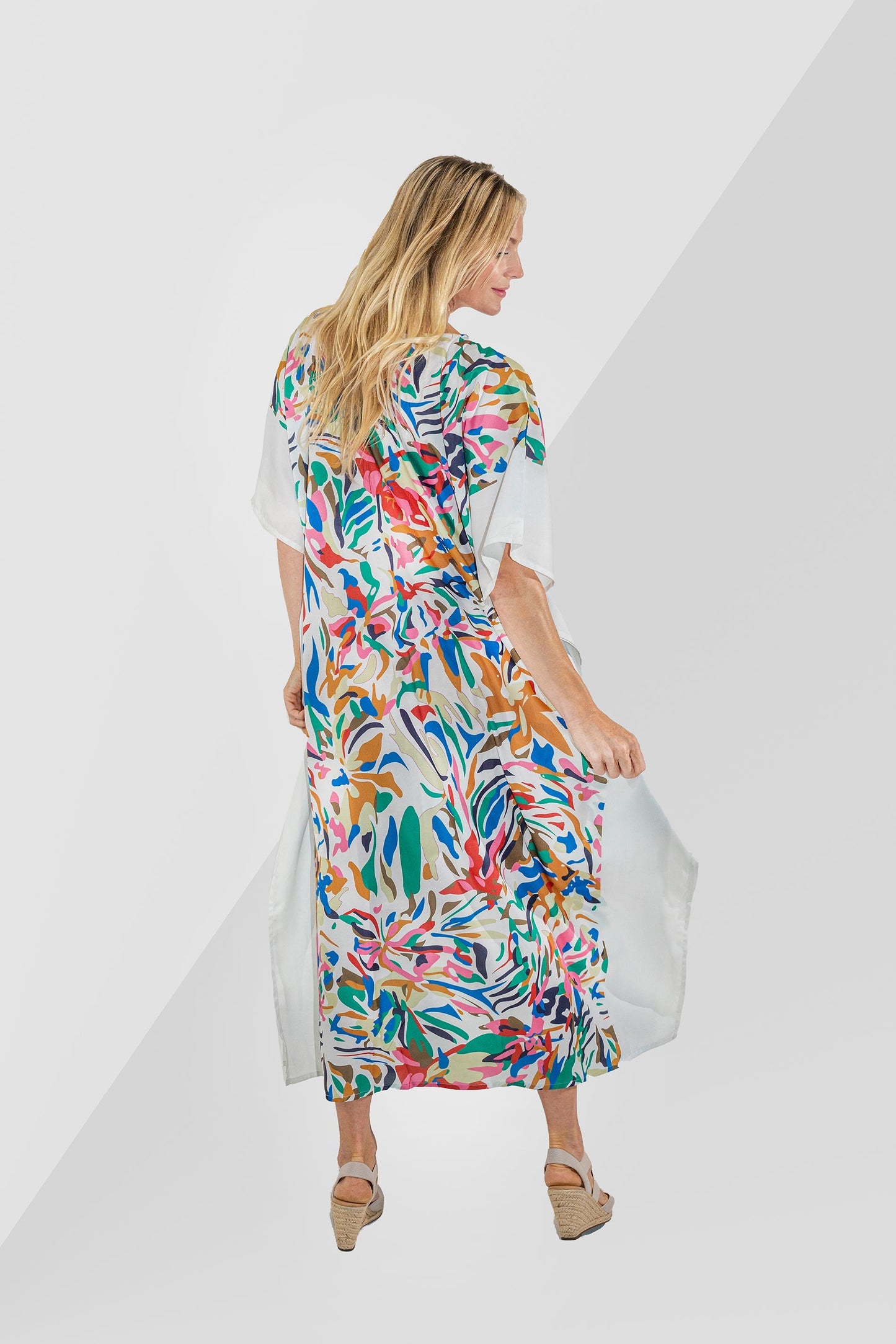 Women Long Kaftans Summer Holiday Caftan Dress Black Camo S-3XL
