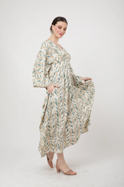 Women Midi Kaftans Summer Holiday Caftan Dress Multicolor S-3XL