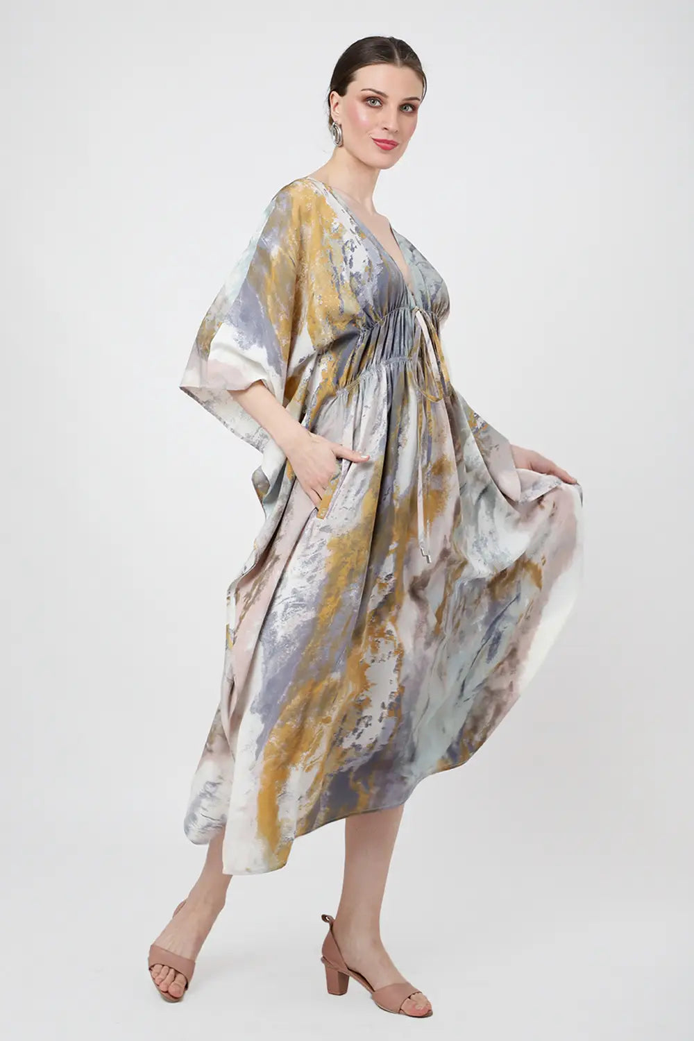 Women Midi Kaftans Summer Holiday Caftan Dress Multicolor S-3XL