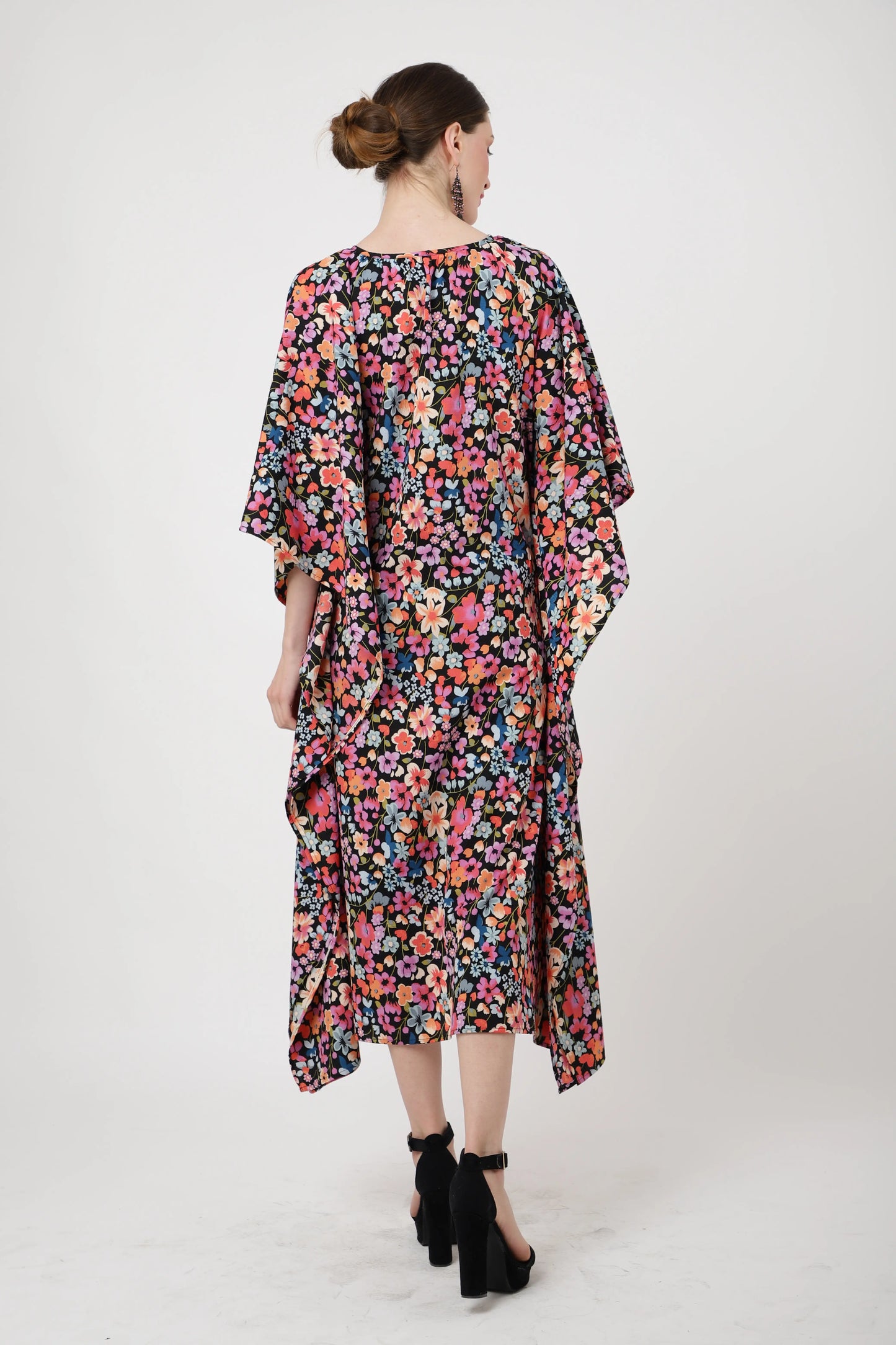 Women Midi Kaftans Summer Holiday Caftan Dress Floral S-3XL