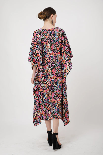 Women Midi Kaftans Summer Holiday Caftan Dress Floral S-3XL