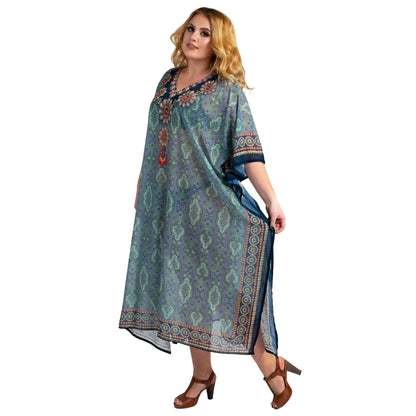 Women Long Kaftans Beach Caftan Dress 3 Colors S-3XL