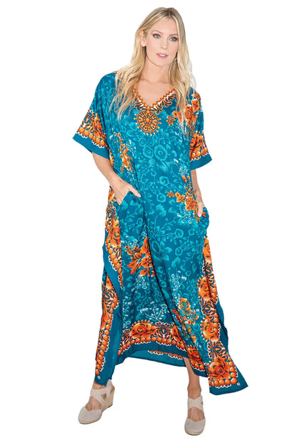 Women Long Kaftan Summer Holiday Caftan Dress in 6 Colors - S to 3XL
