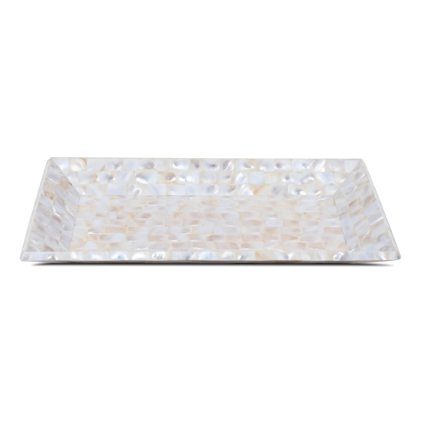 Decorative Trays Mother of Pearl Collection in 12x7 Inch, White