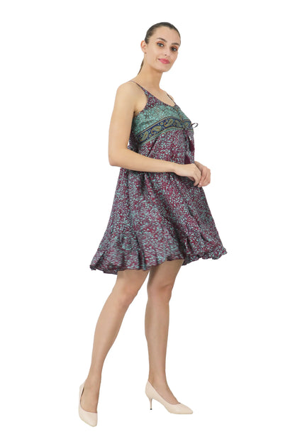 Women's Bohemian Inspired Casual Top Short Dresses in Two Sizes (P411)