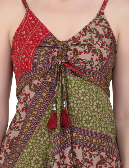 Women's Bohemian Inspired Casual Top Short Dresses in Two Sizes (P325)