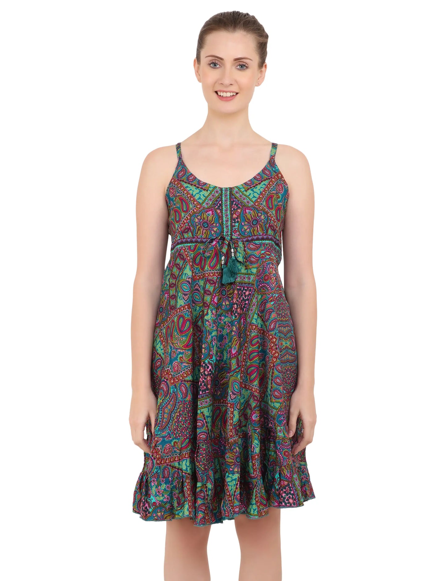 Women's Bohemian Inspired Casual Top Short Dresses in Two Sizes (P83)
