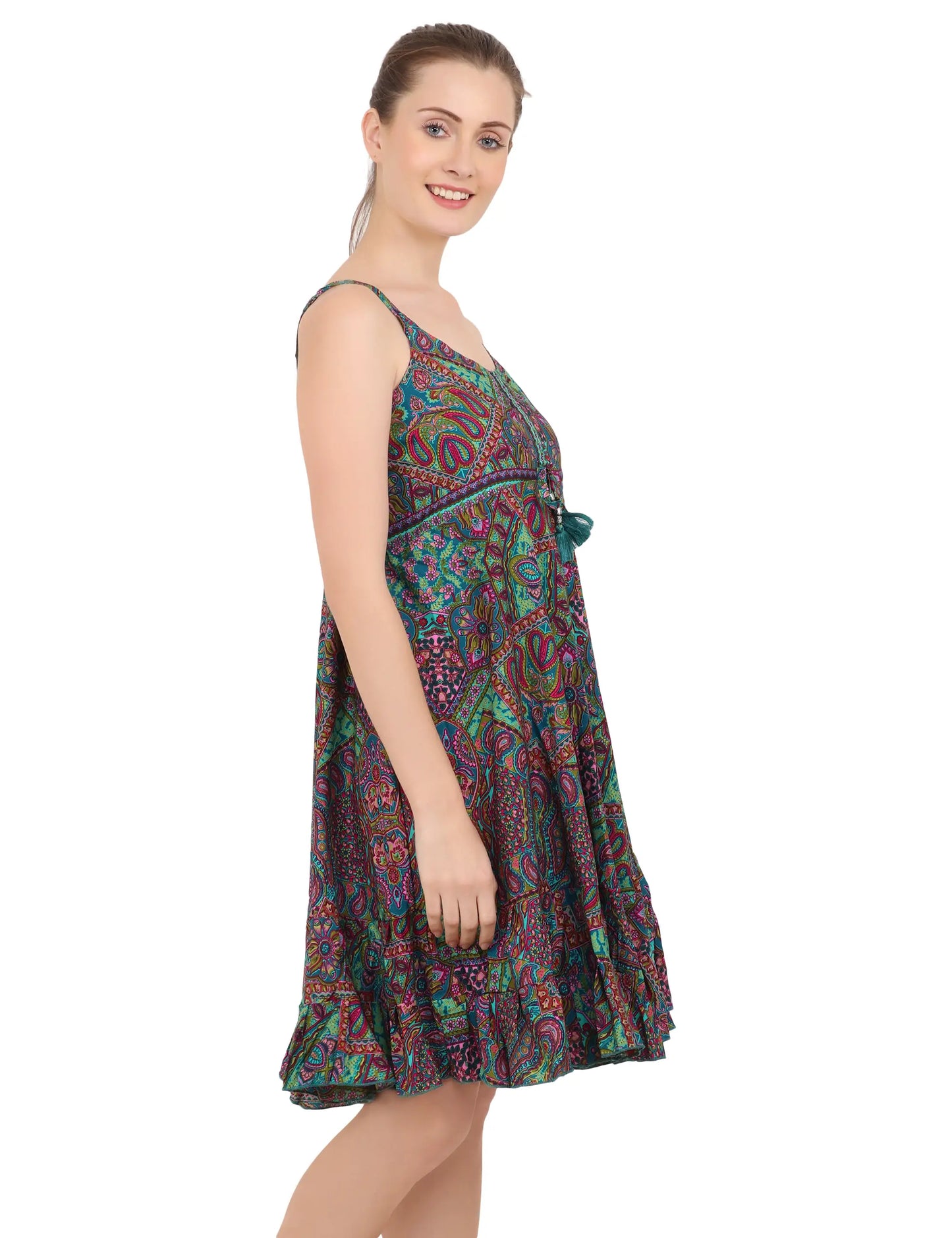 Women's Bohemian Inspired Casual Top Short Dresses in Two Sizes (P83)