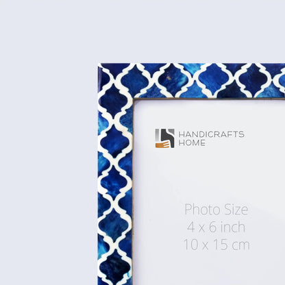 Picture Frames Moroccan Pattern Bone & Resin Inlay Collection in 27 Sizes, Blue – Wholesale picture frames