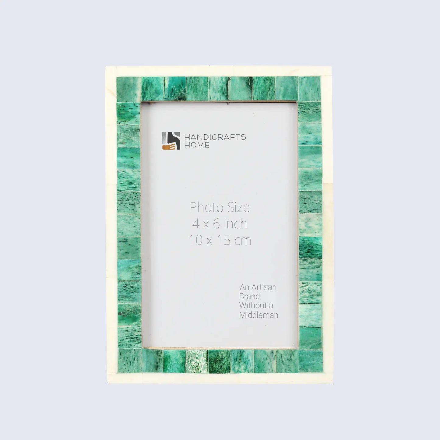 Picture Frames Mosaic Pattern Bone Inlay Collection in 3 Sizes, Green