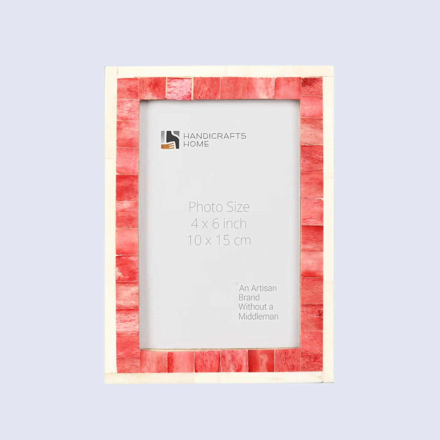 Picture Frames Mosaic Pattern Bone Inlay Collection in 3 Sizes, Red