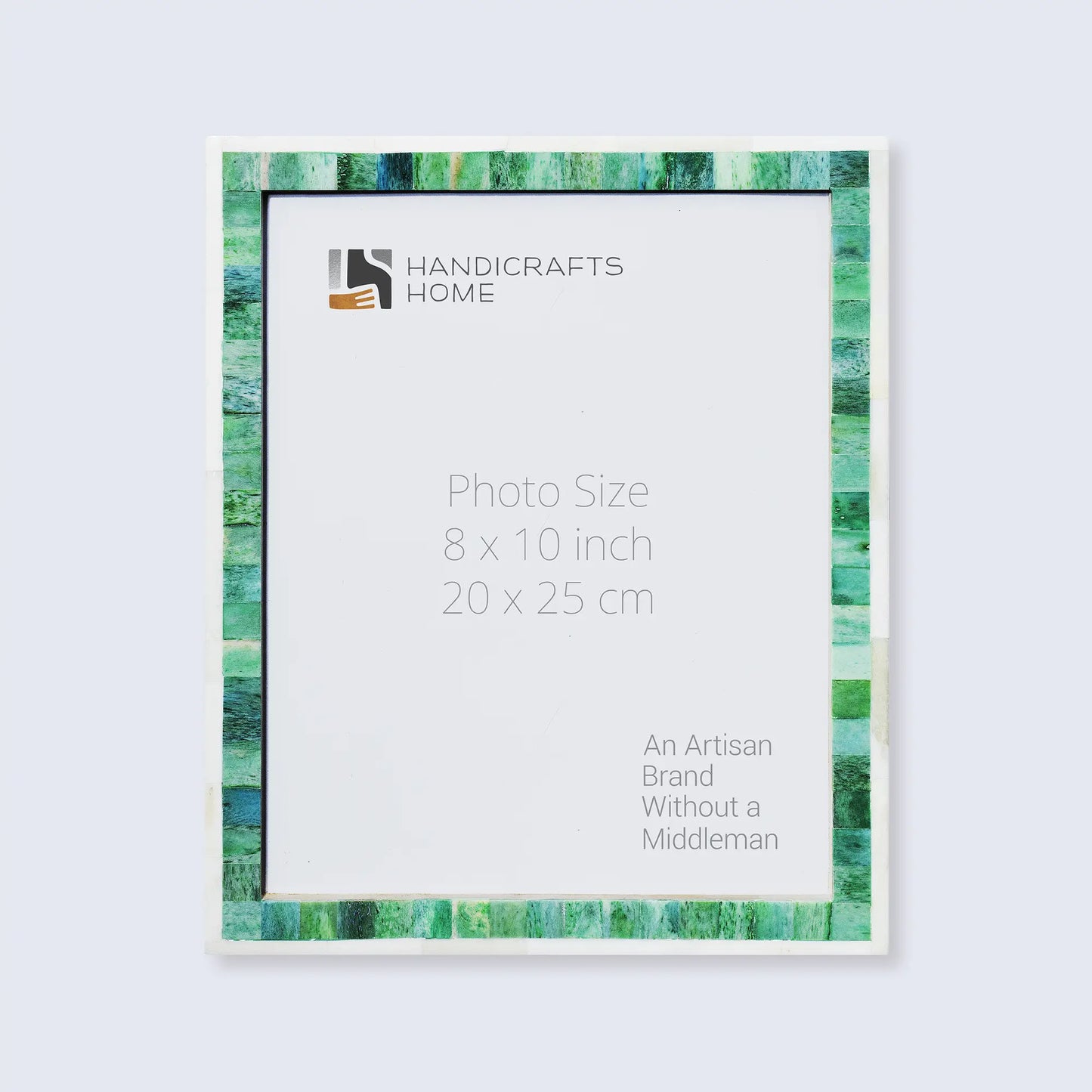 Picture Frames Mosaic Pattern Bone Inlay Collection in 3 Sizes, Green