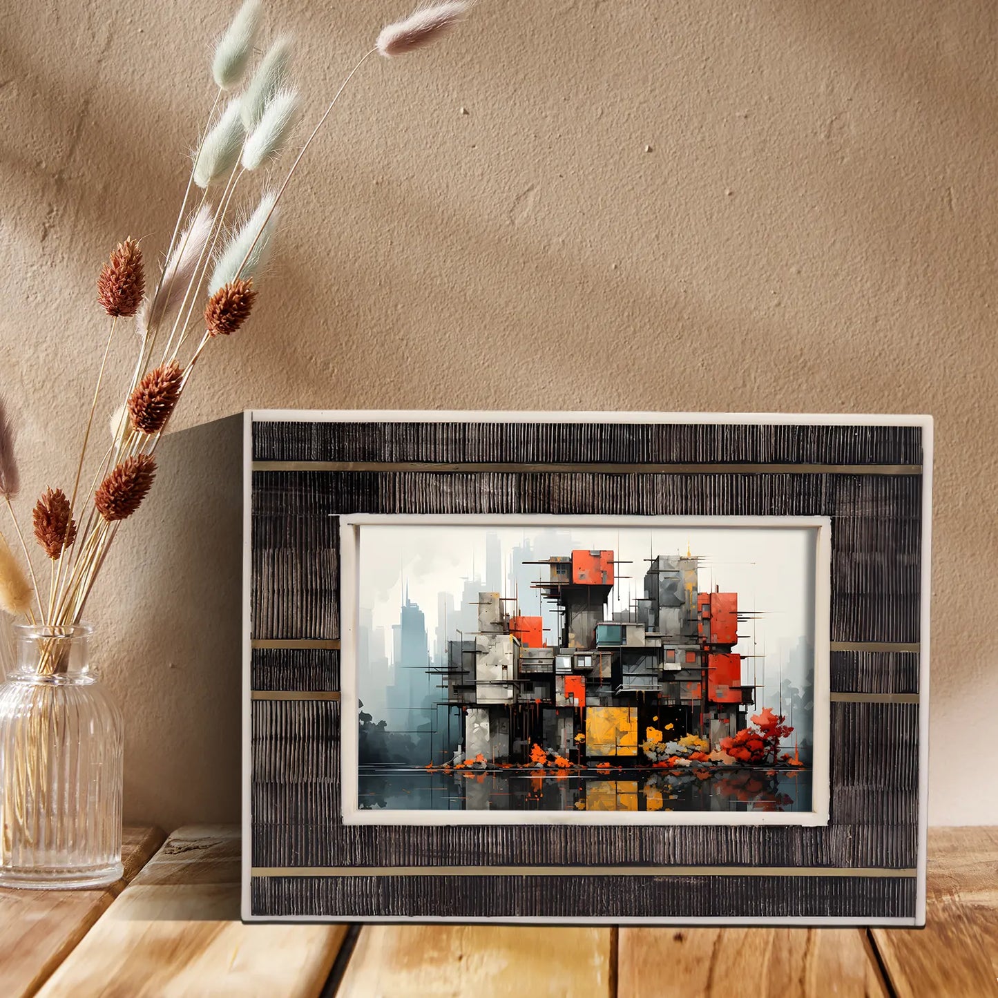 Horn Inlay & Resin Inlay Shagrin Picture Photo Frames Brown, 4x6 5x7 – Wholesale picture frames