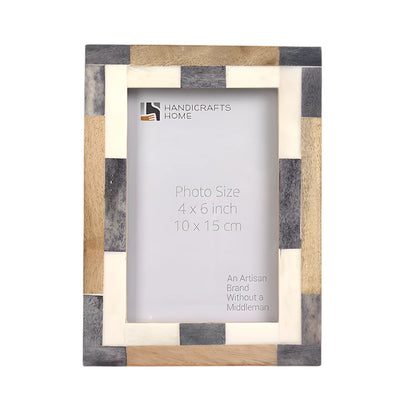 Bone Inlay & Mango Wood Tile Pattern Picture Frame