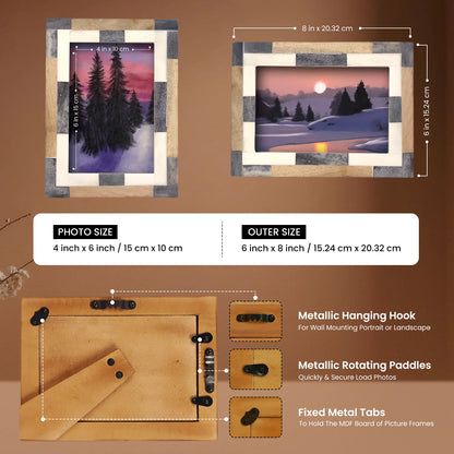 Bone Inlay & Mango Wood Tile Pattern Picture Frame