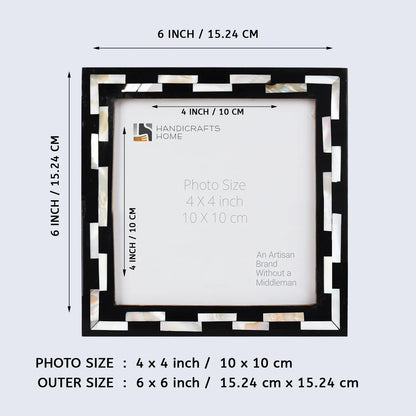 Mother of Pearl & Resin Inlay Picture Frames Pearlescent Tiptoe in 4x4, Make to Order
