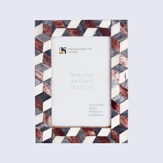 Picture Frames Artic Stone Pattern Bone Inlay Collection in 3 Sizes