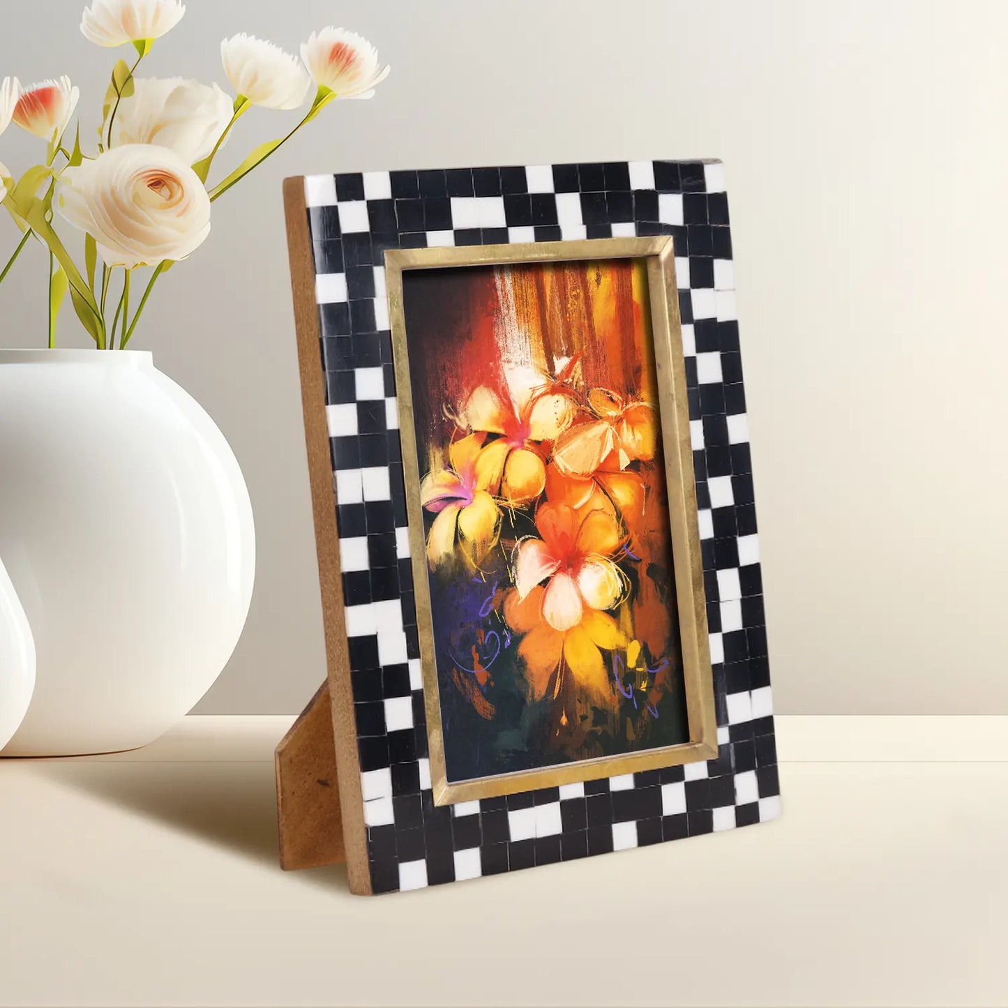 Picture Frames Halo Mosaic Pattern Resin Inlay Collection, 4x6 – Wholesale picture frames