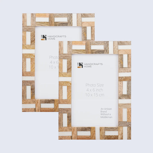 Picture Frames Marquet Chase Pattern Resin Inlay Collection in 8 Sizes, Pack of 2 – Wholesale picture frames